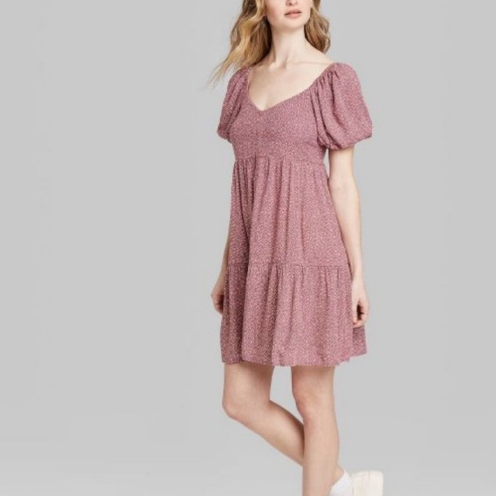 Purple Polka Dot Mini Dress